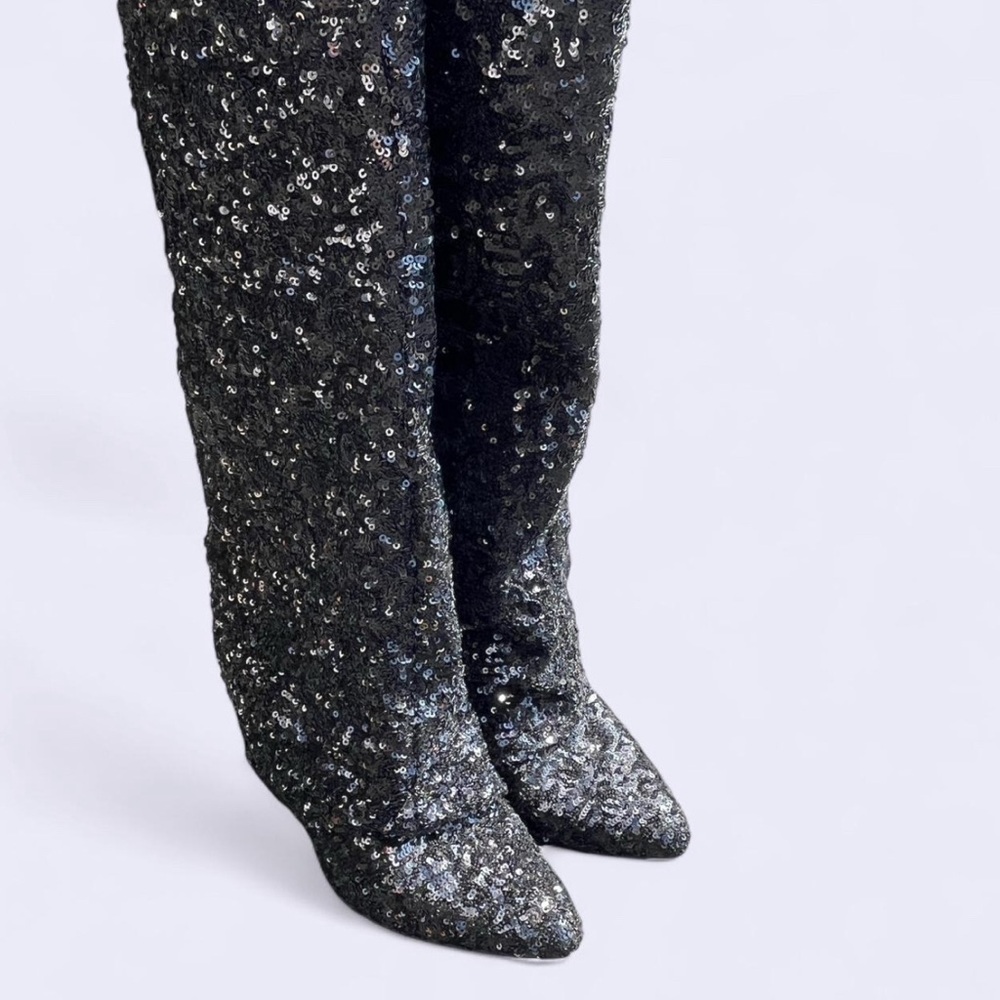Sequin Black Women's Boots